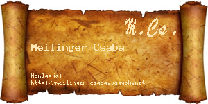 Meilinger Csaba névjegykártya